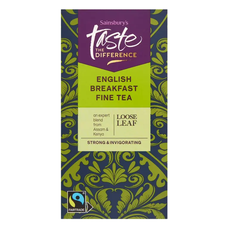 Fairtrade English Breakfast Fine Tea Loose Leaf, Taste the Difference 125g