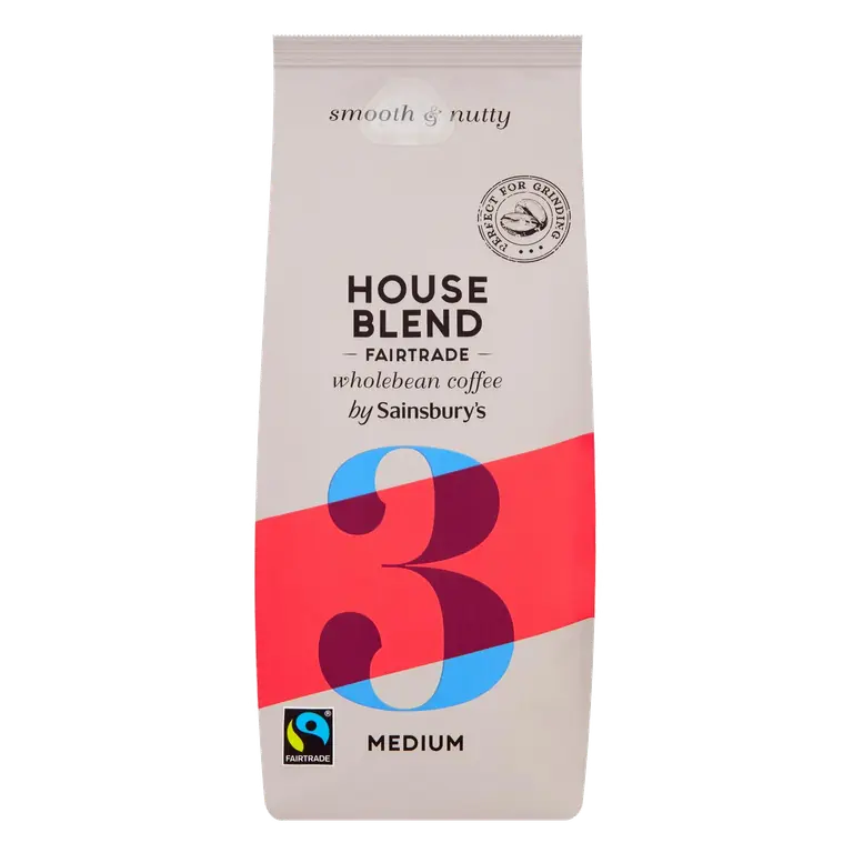 Fairtrade House Blend Original Coffee Beans, Strength 3 227g