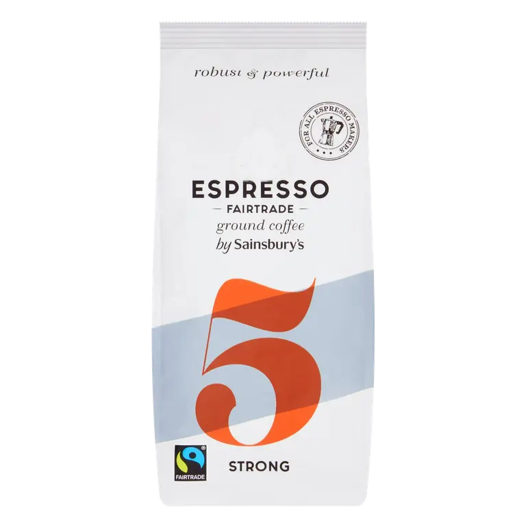 Fairtrade Italian Espresso Coffee, Strength 5 227g