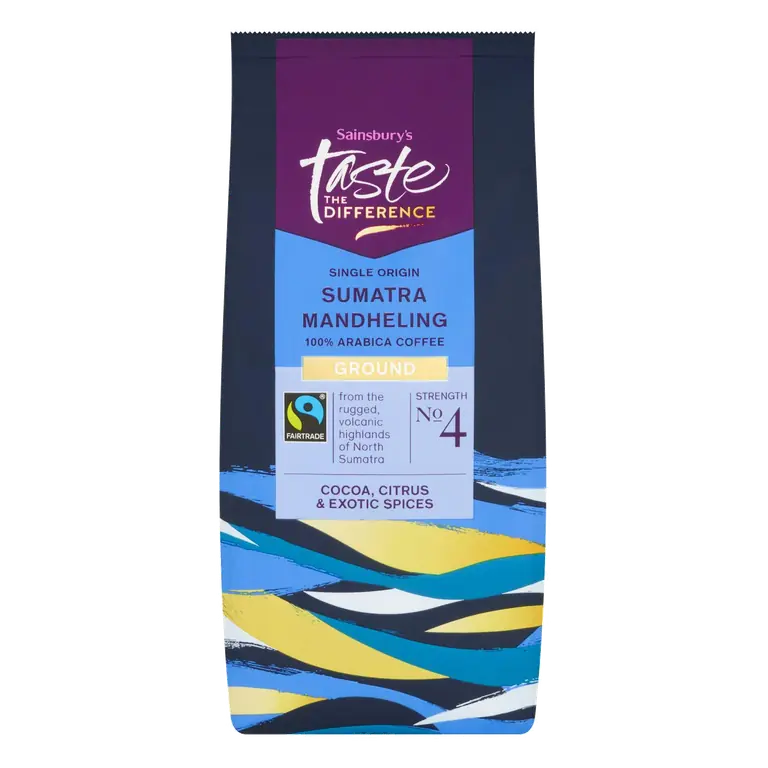 Fairtrade Sumatra Mandheling Coffee Strength 4, Taste the Difference 227g