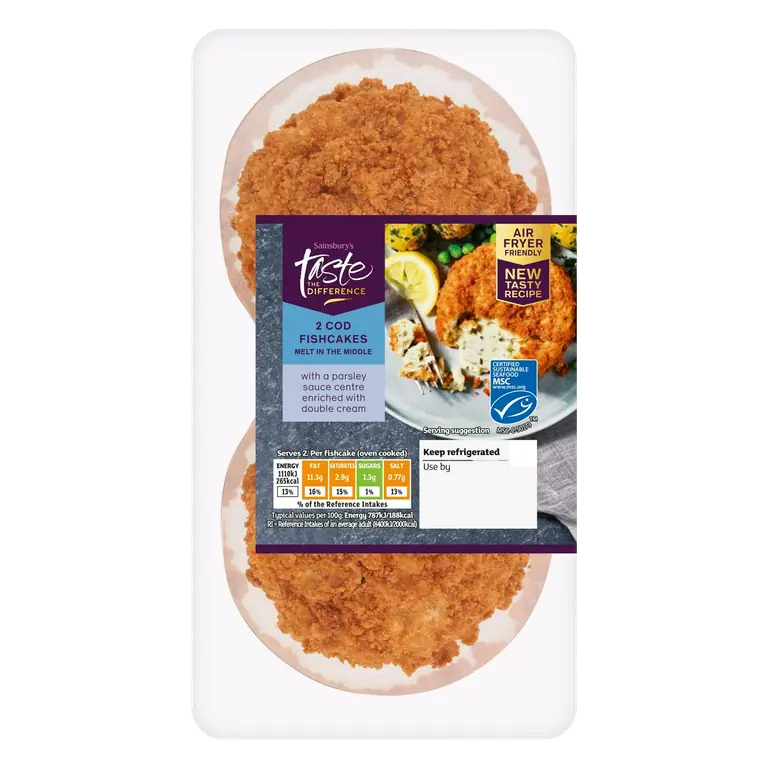 Fishcakes Melting Middle MSC Cod & Parsley Sauce Fishcakes Taste the Difference x2 290g
