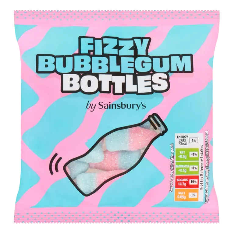 Fizzy Bubblegum Bottles 70g