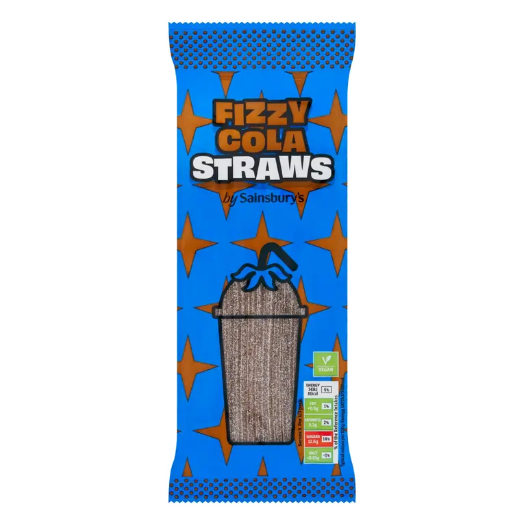 Fizzy Cola Straw Sweets 70g