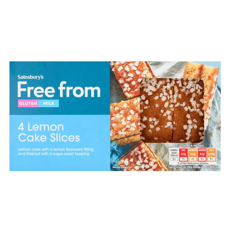 Free From 4 Lemon Cake Slices 100g