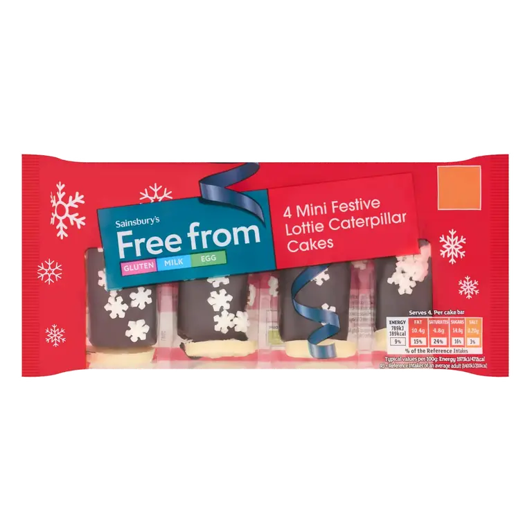 Free From 4 Mini Lottie Caterpillar Cakes
