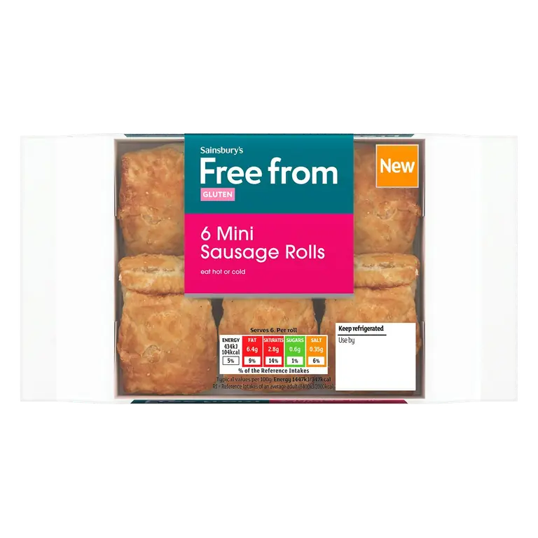 Free From 6 x Mini Sausage Rolls 180g