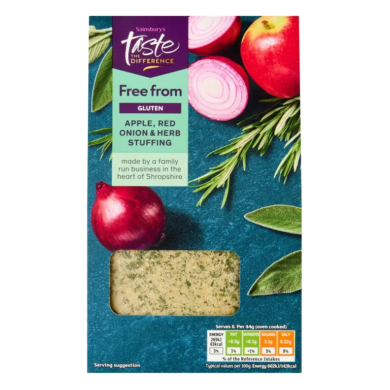 Free From Apple, Onion & Herb Stuffing, Taste the Difference 110g