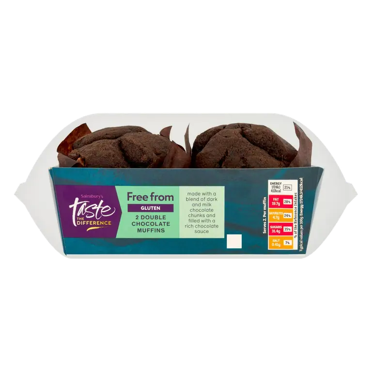 Free From Chocolate Muffins, Taste the Difference x2