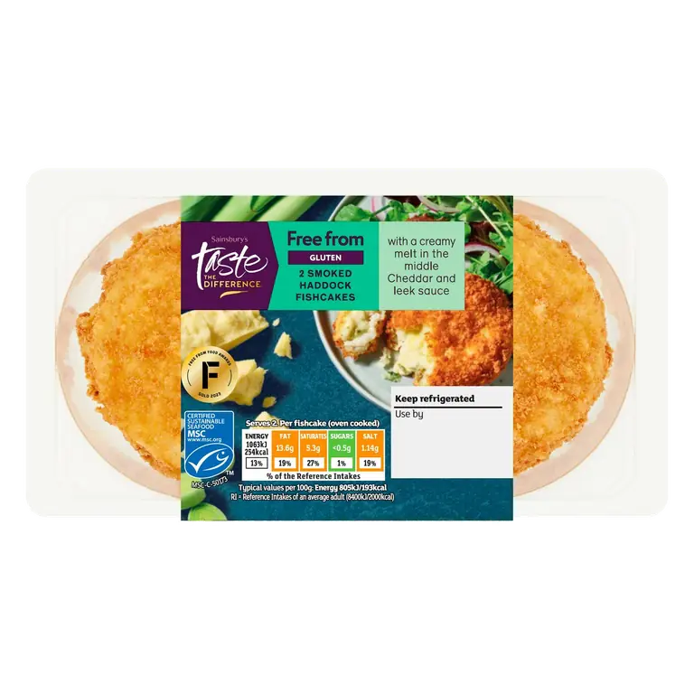 Free From Melt in the Middle Smoked Haddock Fishcakes, Taste the Difference x2