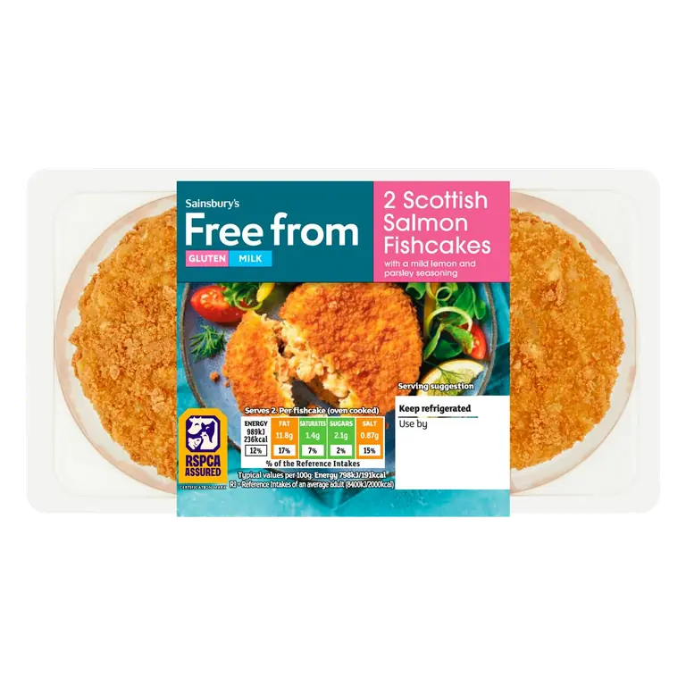 Free From Scottish Salmon Fishcakes x2 270g