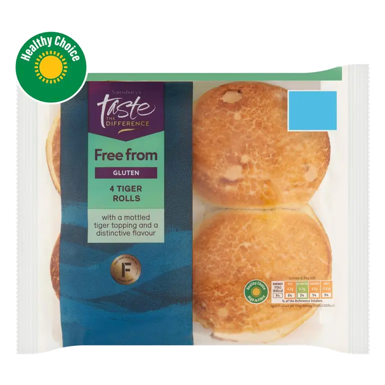 Free From Tiger Rolls, Taste the Difference x4 260g