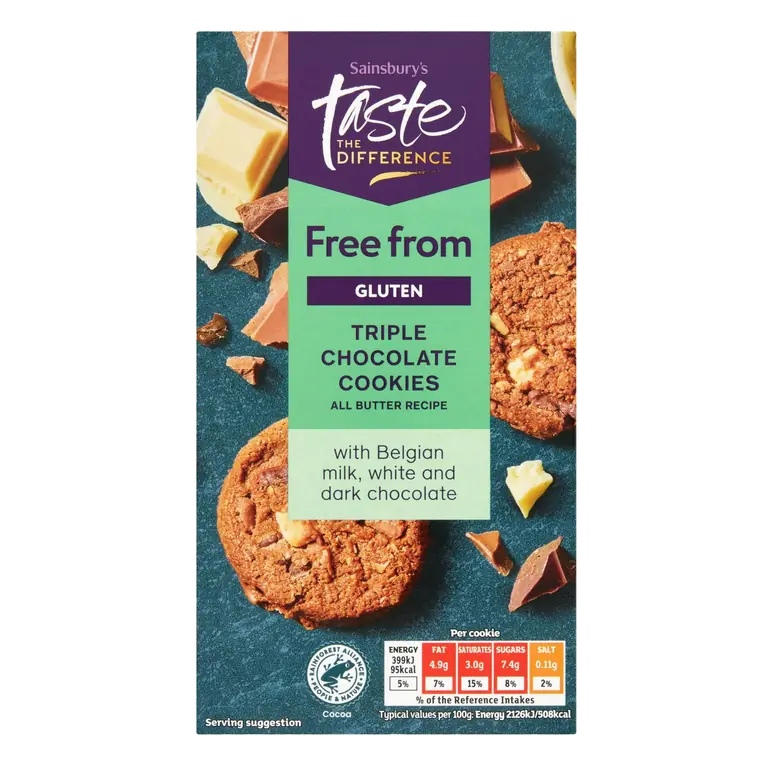 Free From Triple Chocolate Cookies, Taste the Difference 150g
