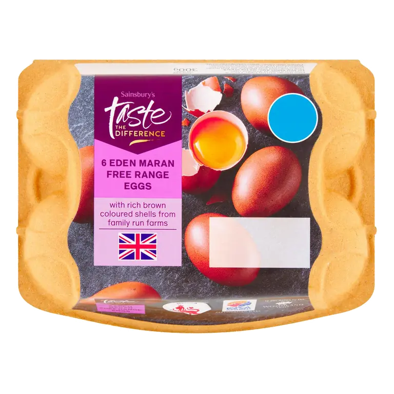 Free Range Eden Maran Brown Eggs, Taste the Difference x6