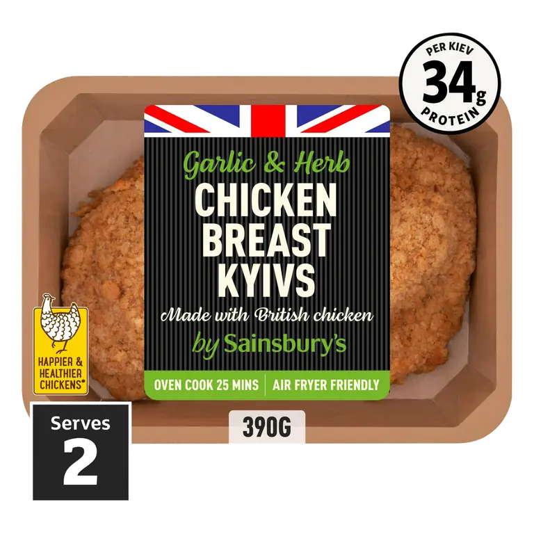 Fresh British Chicken Breast Fillet garlic Kyiv x2 390g