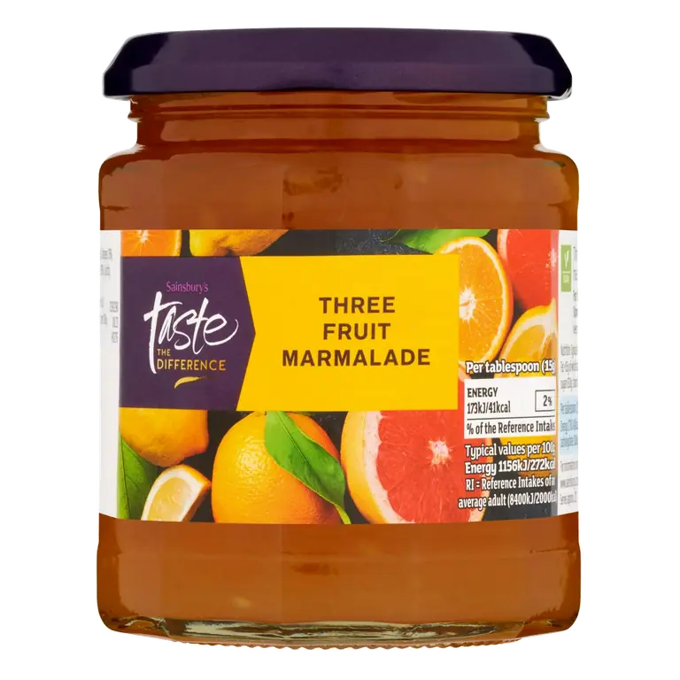 Fresh Fruit Three Fruits Marmalade, Taste the Difference 340g