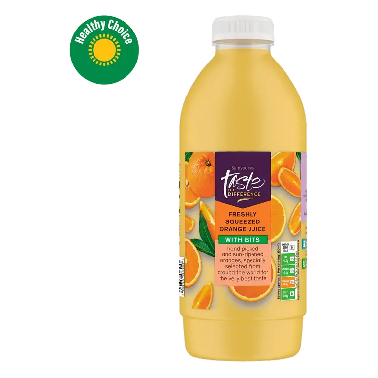 Freshly Squeezed Orange Juice with Bits, Taste the Difference 1L