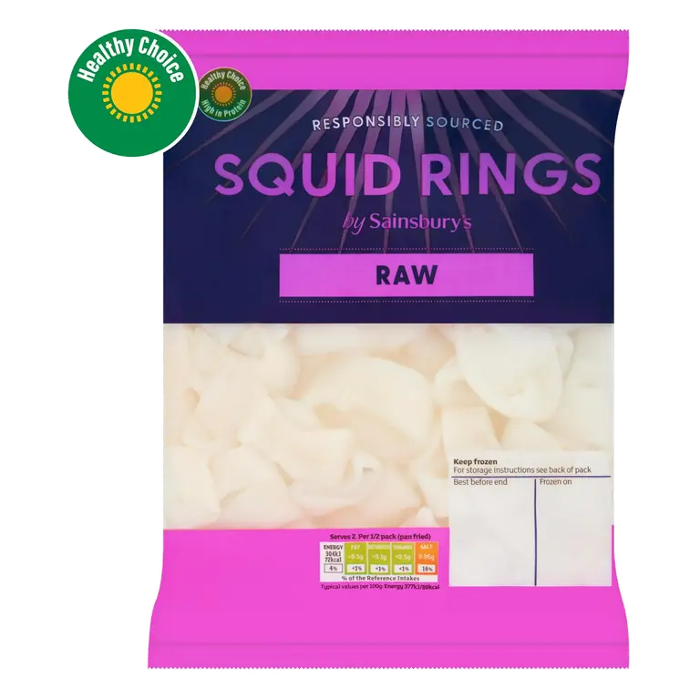 Frozen Raw Squid Rings 300g