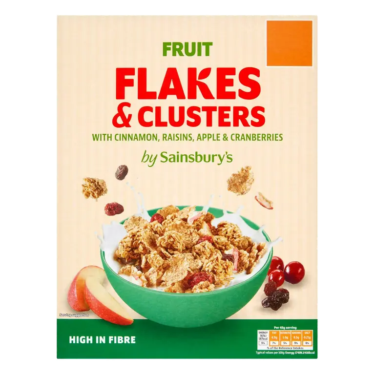 Fruit Flakes & Clusters with Cinnamon, Raisins, Apple & Cranberries 500g