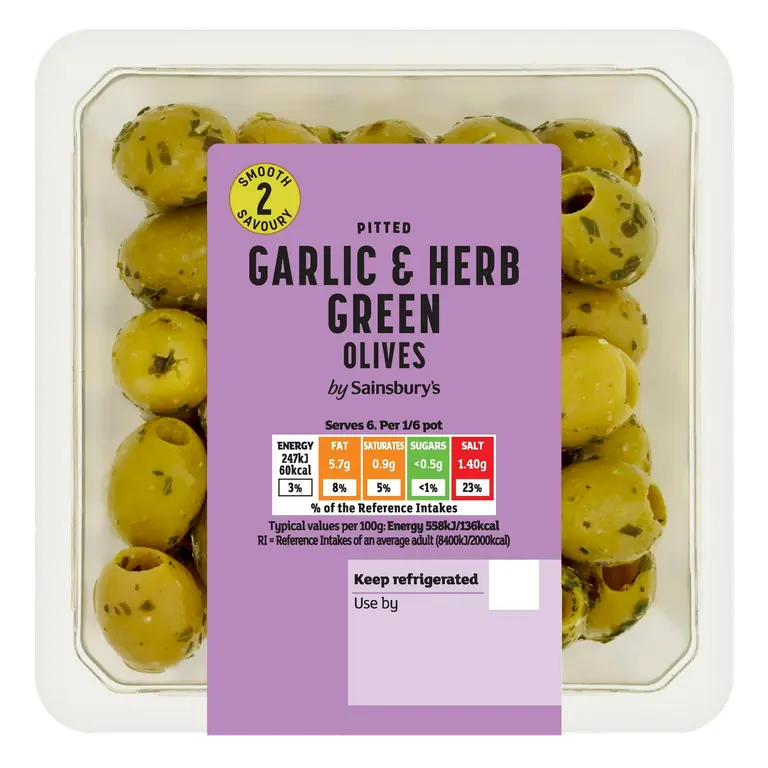 Garlic & Herb Green Olives 265g