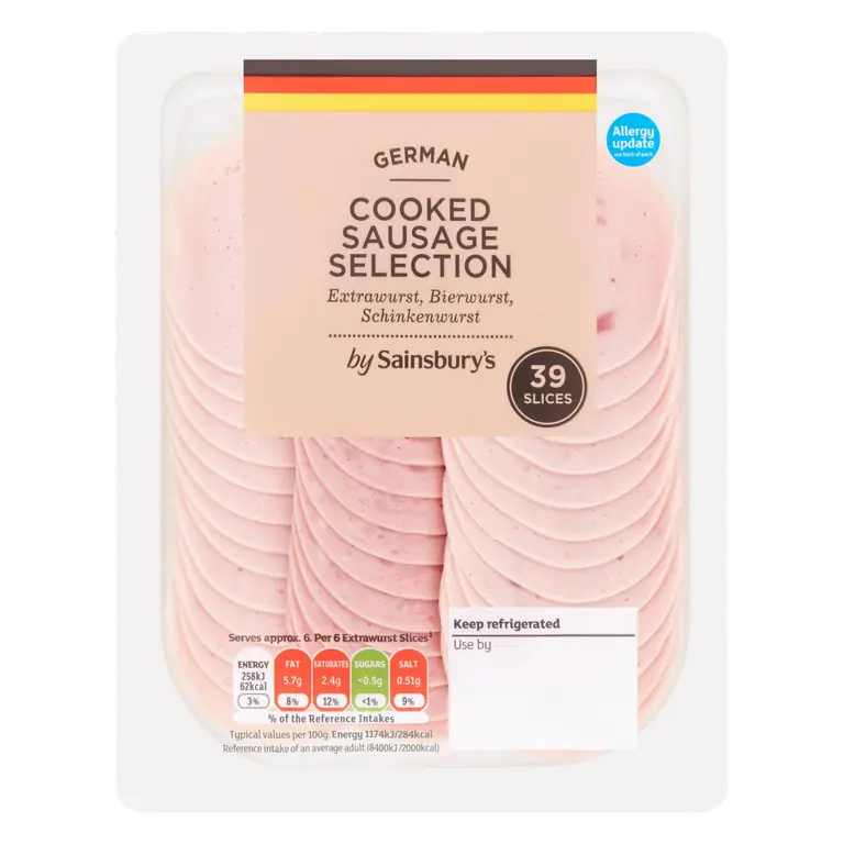 German Cooked Sausage Selection Slices x39 130g