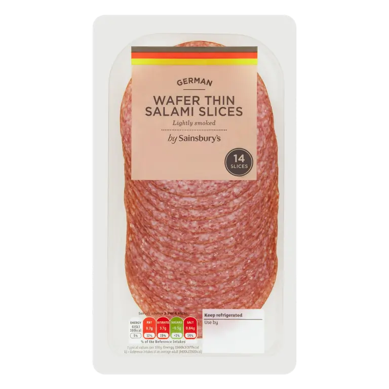 German Wafer Thin Salami Slices x14 80g