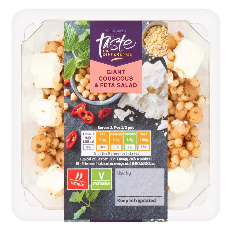 Giant Cous Cous & Feta Salad, Taste the Difference 220g