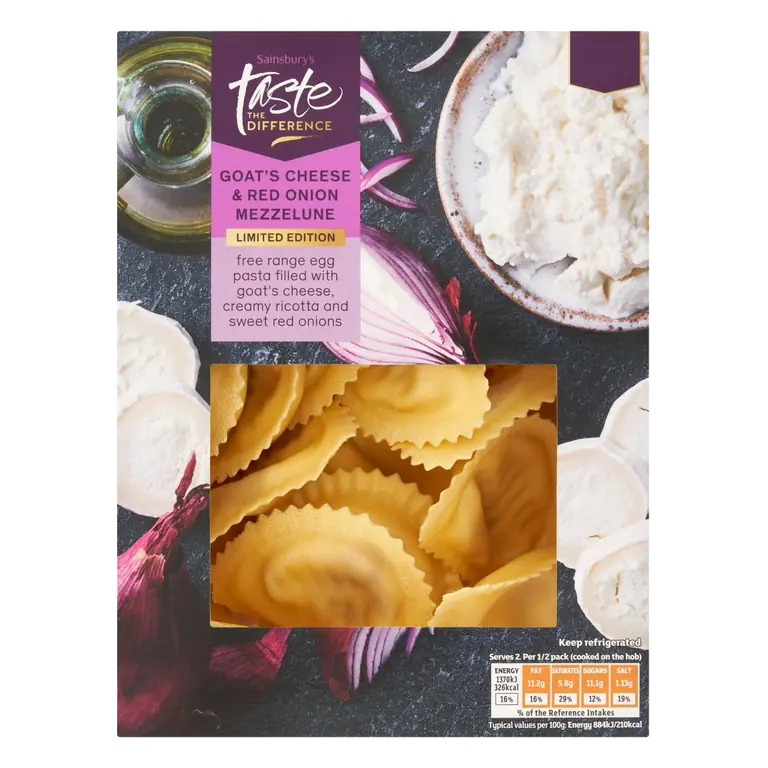 Goat's Cheese & Onion Mezzelune, Taste the Difference 250g