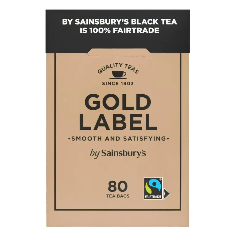 Gold Label Fairtrade Tea Bags x80 250g