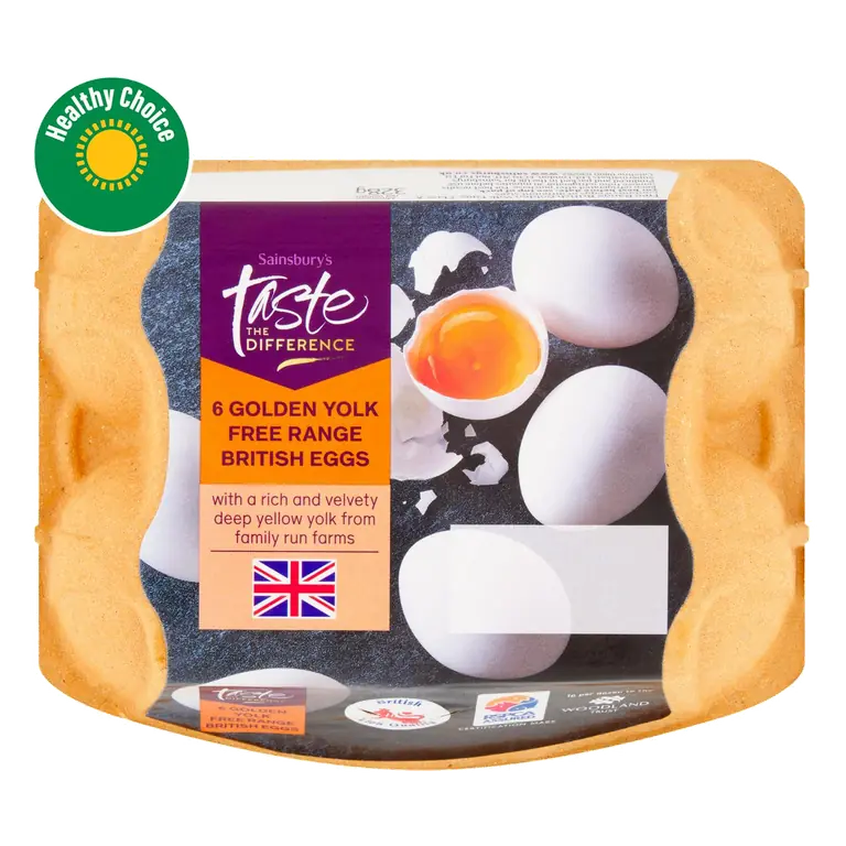 Golden Yolk Free Range British Eggs, Taste the Difference x6 328g