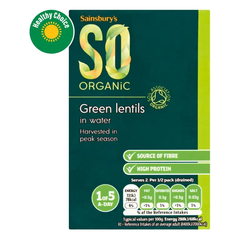 Green Lentils, SO Organic 380g (230g*)