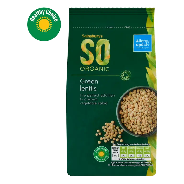 Green Lentils, SO Organic 500g