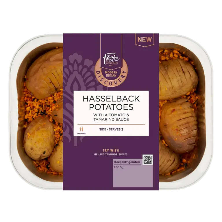 Hasselback Potatoes with a Tomato & Tamarind Sauce, Taste the Difference 380g
