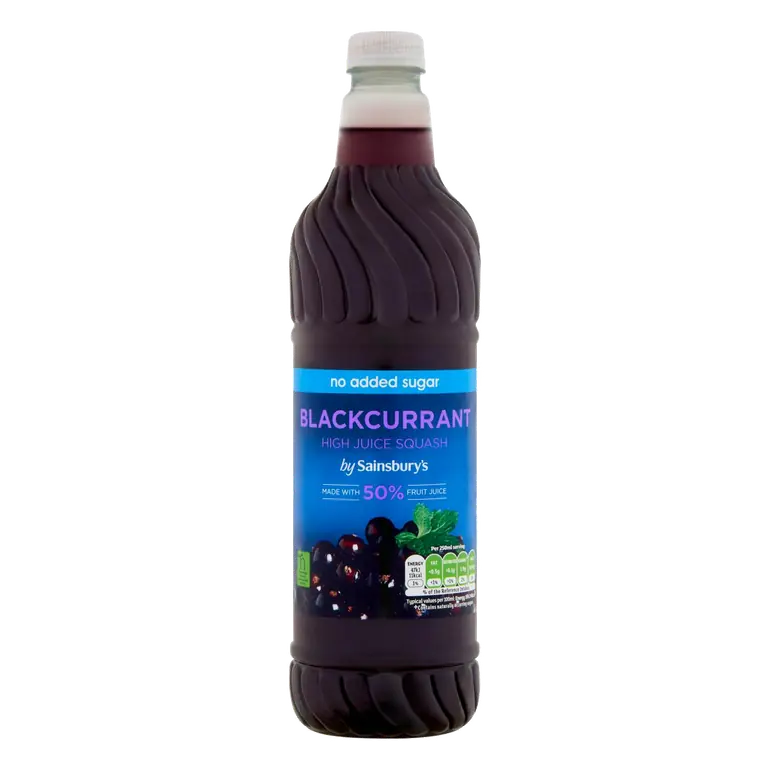 High Juice Blackcurrant Squash, No Added Sugar 1L