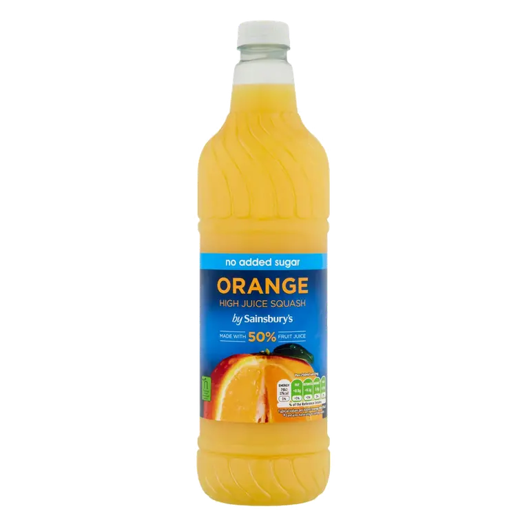 High Juice Orange Squash, No Added Sugar 1L