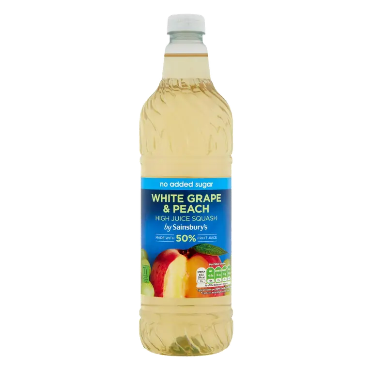 High Juice Squash White Grape & Peach, No added Sugar 1L