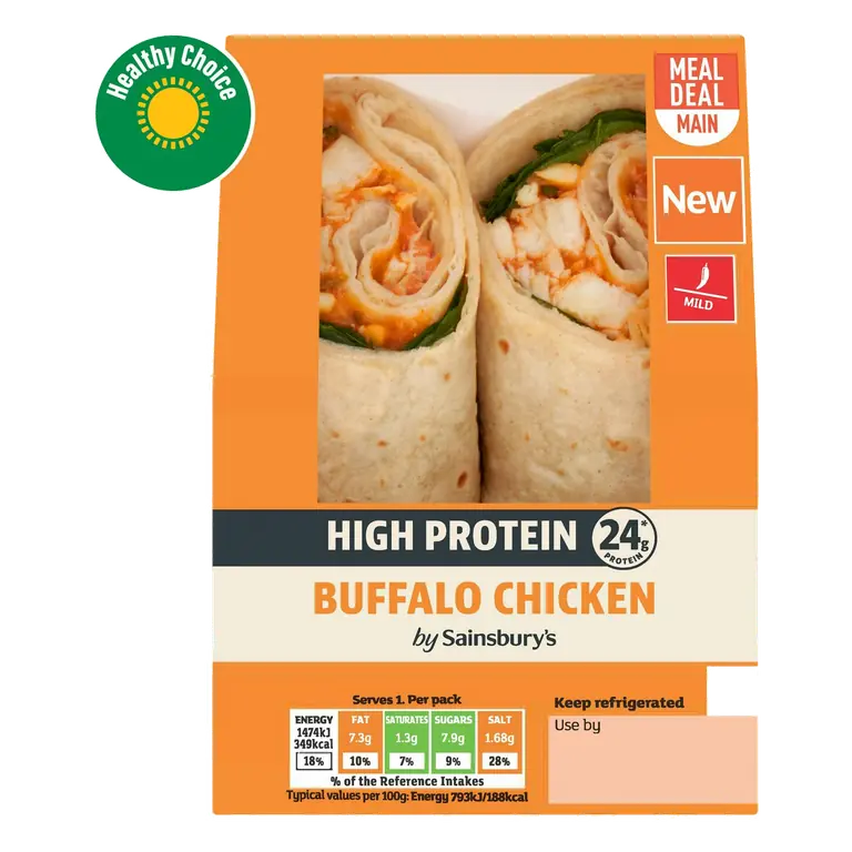 High Protein Buffalo Chicken Wrap