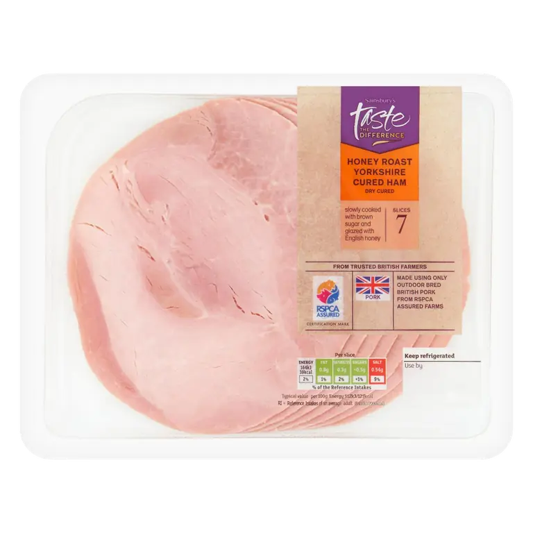 Honey Roast Yorkshire Cured British Ham Slices, Taste the Difference x7 225g