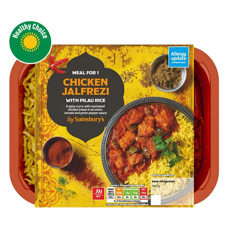 Indian Chicken Jalfrezi with Pilau Rice Ready Meal for 1 400g