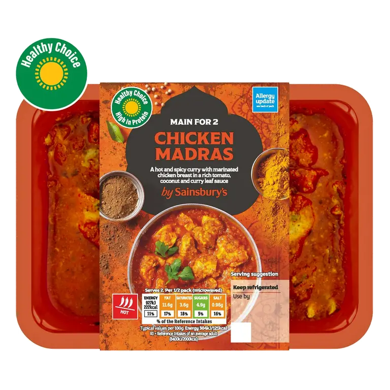 Indian Chicken Madras Ready Meal Main For 2 400g