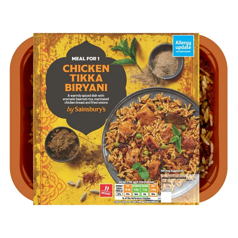 Indian Chicken Tikka Biryani with Basmati Rice Ready Meal for 1 400g