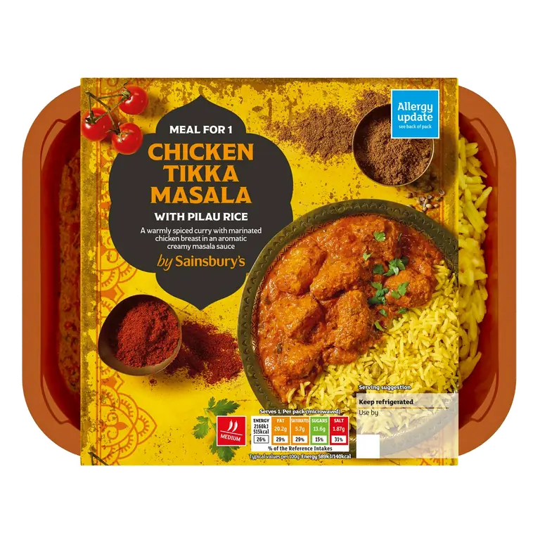 Indian Chicken Tikka Masala with Pilau Rice Ready Meal for 1 400g