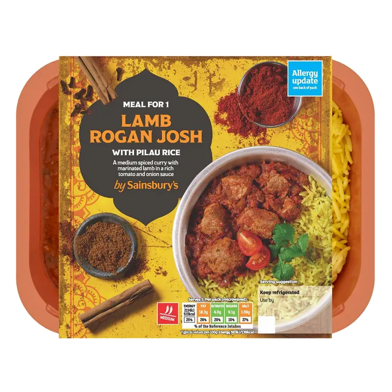 Indian Lamb Rogan Josh with Pilau Rice Ready Meal for 1 400g