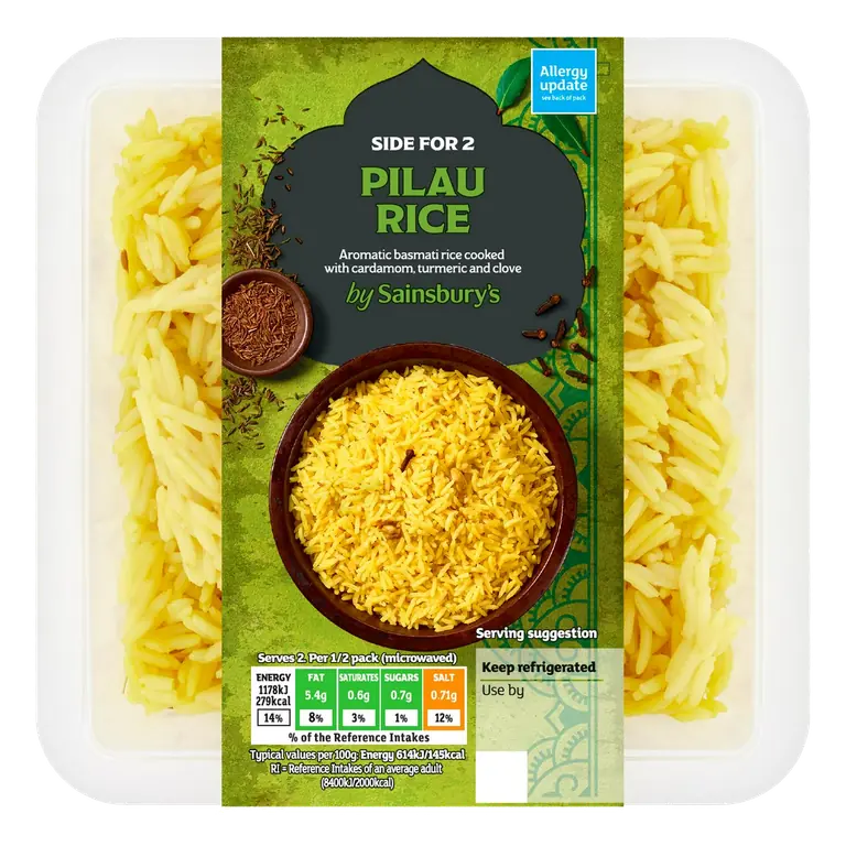 Indian Pilau Rice Ready Meal Side For 2 400g
