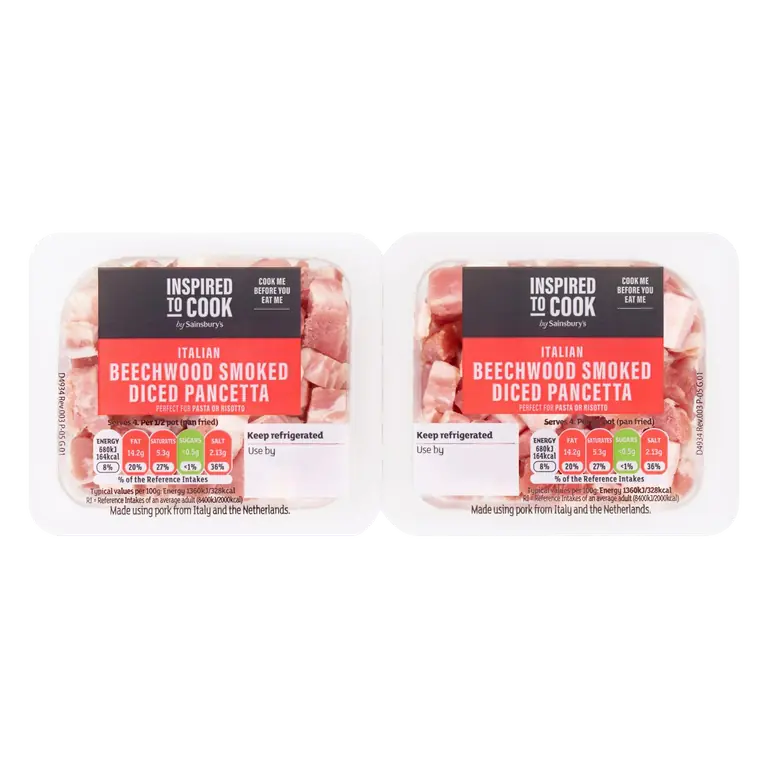 Inspired to Cook Italian Beechwood Smoked Diced Pancetta 200g