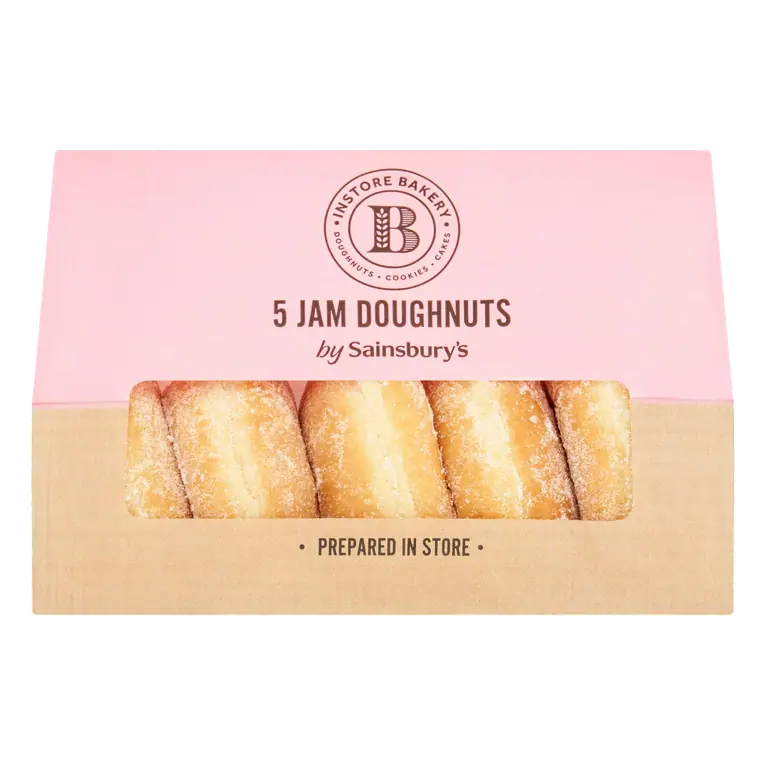 Instore Bakery Jam Doughnuts x5