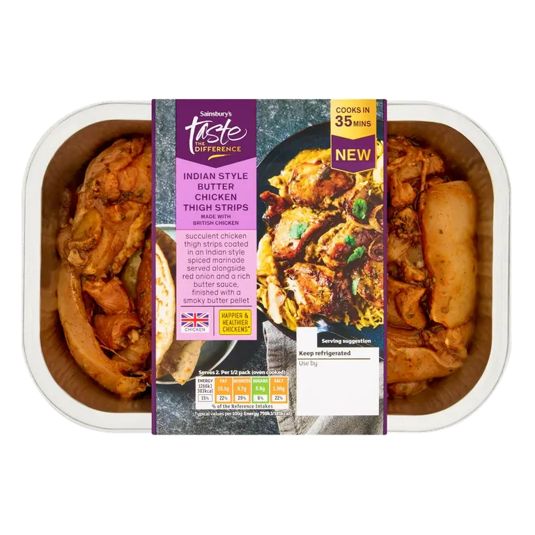 Just Cook 400g Indian style Butter Chicken Thigh strips, Taste the Difference