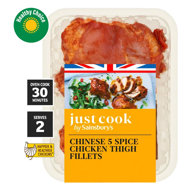 Just Cook British Chicken Thigh Fillets with Sticky Chinese 5 Spice 380g