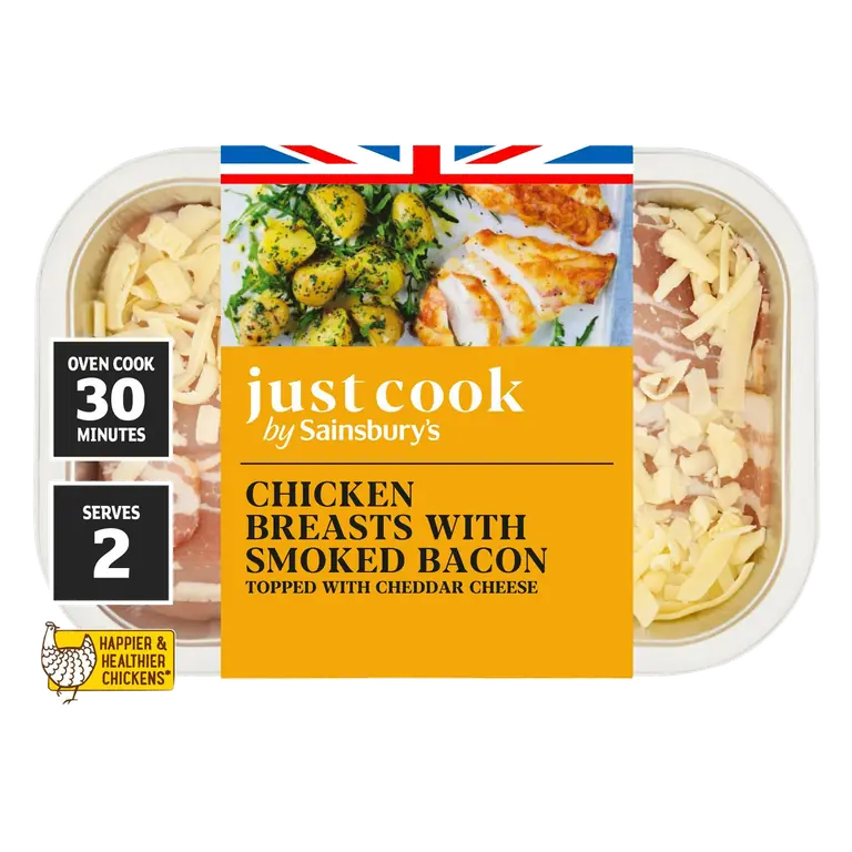 Just Cook Chicken Breasts with Cheese & Bacon 310g