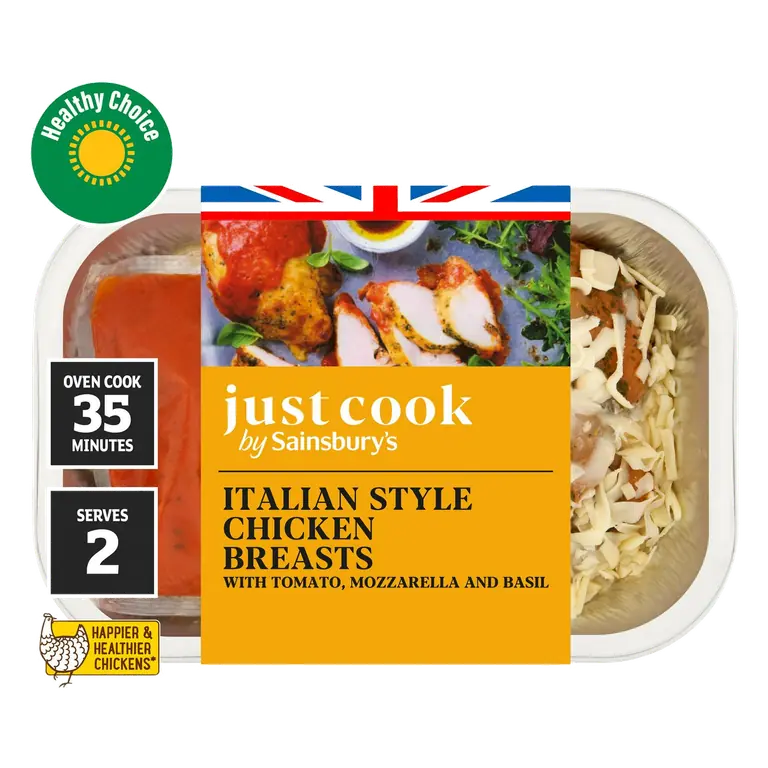 Just Cook Italian Style Chicken Breasts with Tomato Mozzarella & Basil 415g