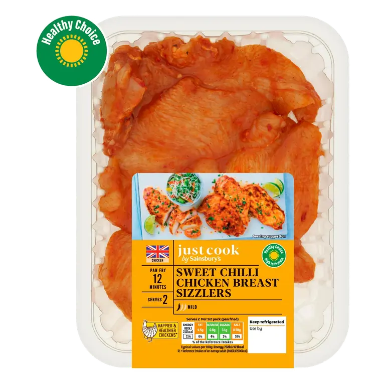 Just Cook Sweet Chilli Chicken Breast Sizzlers 315g